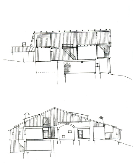 Zwei Schnitte Feuerhaus